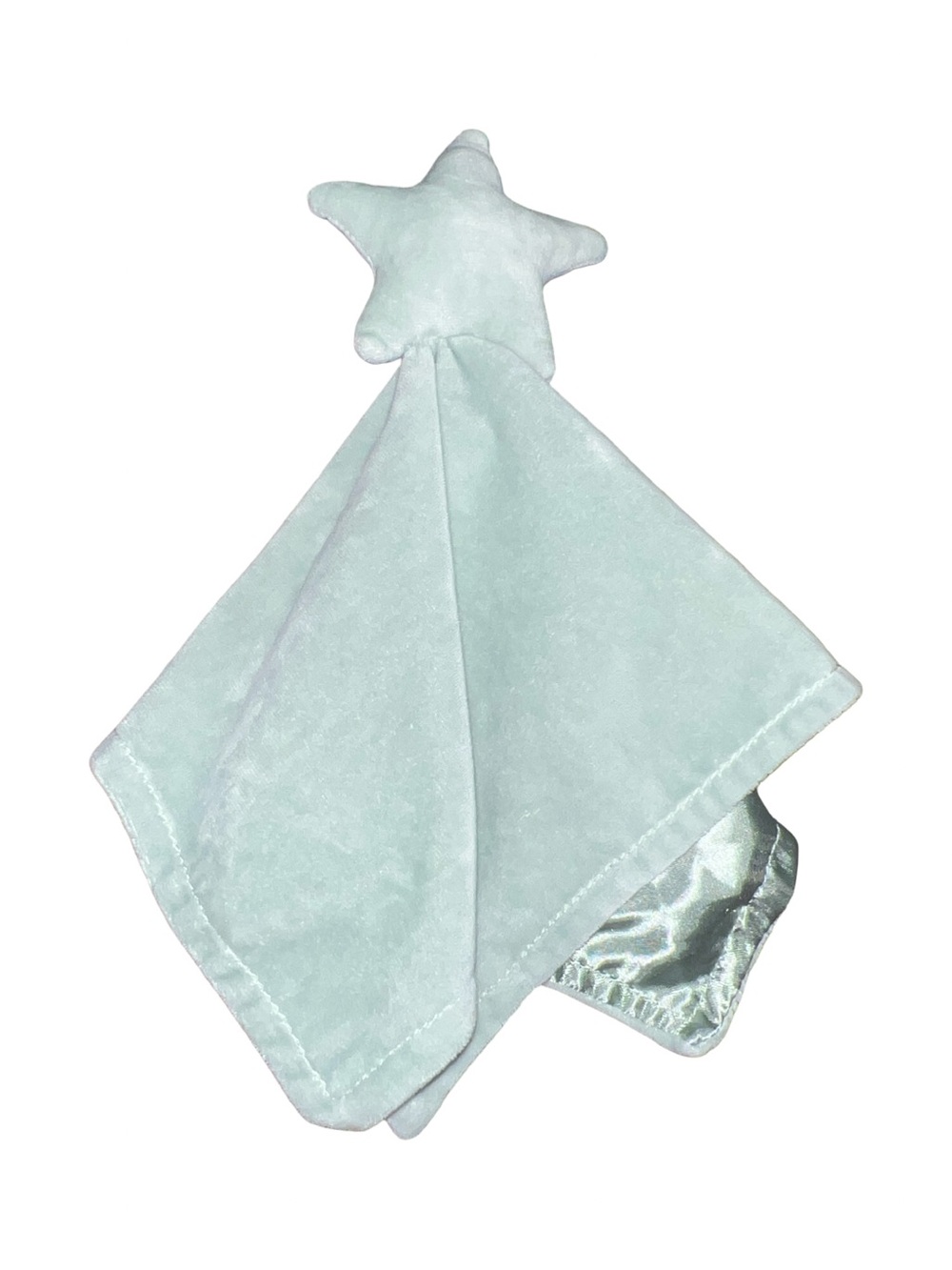Cloud Island Green Plush Star Security Blanket Baby Lovey Satin Back 13"x13"